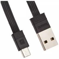 Кабель USB - MicroUSB Remax RC-062m 2 в 1 (плоский, комплект 1 м. и 160 мм.) Черный