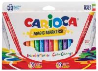 Фломастеры меняющие цвет/стираемые Carioca "Magic Markers", 18цв.+2, 20шт., картон, европодвес