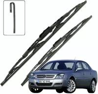 Дворники Opel Vectra (3) C / Опель Вектра С седан 2002 / 2003 / 2004 / 2005 Щетки стеклоочистителя каркасные для автомобиля 600мм-480мм к-т 2шт