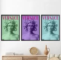 Набор плакатов "VERSACE" / Формат А4 / 3 шт. (21х30 см) / Набор интерьерных постеров без рамы