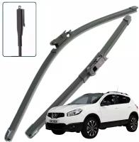 Дворники Nissan Qashqai (1) J10 Ниссан Кашкай Джей10 рест 2010 2011 2012 2013 Щетки стеклоочистителя бескаркасные 600мм-380мм к-т 2шт