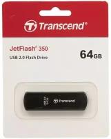 Накопитель USB flash Transcend Накопитель USB flash 64ГБ Transcend JetFlash 350 TS64GJF350, черный (USB2.0)