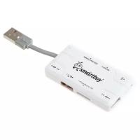 USB-концентратор SmartBuy Combo SBRH-750, разъемов: 3, белый