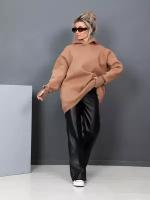 Женское худи oversize утепленное с капюшоном бежевое Азирис IvCapriz 50