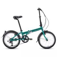 Велосипед FORWARD ENIGMA 20 2.0 (20" 7 ск. рост 11" скл.) 2020-2021, зеленый/коричневый, 1BKW1C407003