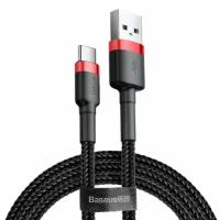 Кабель Baseus CATKLF-B91 Cafule Cable USB to Type-C 3A 1m Red+Black