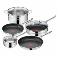 Набор посуды из нержавеющей стали Tefal E310S874 Jamie Oliver Cook Smart 8 предметов, кастрюля, ковш, сотейники и сковородки для газовых, электрических и индукционных плит