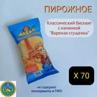 Пирожное бисквитное львенок алекс, шоколадный бисквит с начинкой "Черная смородина", набор 70 шт. по 30 г