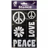 Трафарет на клейкой основе 'PEACE N' LOVE', 12х18см Ki Sign