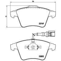 Дисковые тормозные колодки передние TRIALLI PF 4374 для Volkswagen Touareg, Citroen C2 (4 шт.)