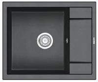 Мойка для кухни Granula 6002, шварц (чёрный металлик), врезная, кварцевая, раковина для кухни