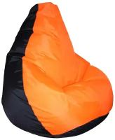 Кресло мешок "МКО" оксфорд чёрно-оранжевое XXL