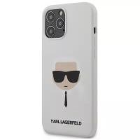 Чехол Lagerfeld для iPhone 12 Pro Max (6.7) Liquid silicone Karl's Head Hard White