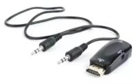 Переходник HDMI VGA Bion BXP-A-HDMI-VGA-02 круглый черный