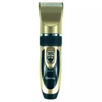 Машинка триммер беспроводной для стрижки волос и бороды / 6066GM / Professional hair clipper / Два аккумулятора / золотистый