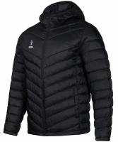 Куртка Jogel, средней длины, силуэт свободный, утепленная, влагоотводящая, карманы, стеганая, ветрозащитная, подкладка, несъемный капюшон