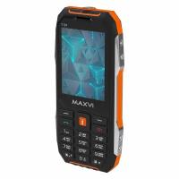 Телефон MAXVI T101 Global для РФ, 2 micro SIM, черный/оранжевый