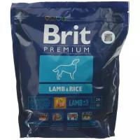 Корм сухой для собак BRIT Premium Lamb & Rice гипоаллергенный, для всех пород, 1кг