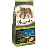 Сухой корм для кошек Primordial беззерновой, с лососем, с тунцом 2 кг