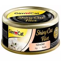 Влажный корм для кошек GimCat ShinyCat, с цыпленком (мини-филе)