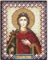 Набор для вышивания бисером PANNA, Икона Святой Великомученицы Ирины, 8,5*10,5см, 14цветов бисера, 1цвет мулине