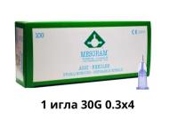 Игла медицинская инъекционная для мезотерапии (Мезоигла Mesoram) 30G 0.3x4, 1 шт., 710303 (Мезорам)