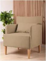 Кресло киус велюр, светло-коричневый, 63х80х60 (ШхВхГ)