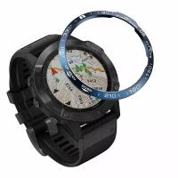 Кольцо безель из нержавеющей стали (стиль B) для Garmin Fenix 6/6 Pro/ 6 Sapphire - синее с белым