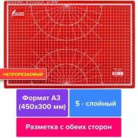 Коврик (мат) для резки остров сокровищ, 5-ти слойный, А3 (450х300 мм), двусторонний, толщина 3 мм, 237444