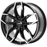 Диски R17 5x114,3 7,5J ET37 D70,1 Rial Lucca Diamond Black Front Polished MP