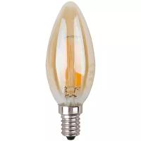 Лампа светодиодная ЭРА, F-LED B35-5w-827-E14 gold E14, B35, 5Вт, 2700К