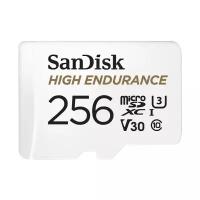 Карта памяти SanDisk High Endurance Micro SDXC + SD Adapter, 256 Гб