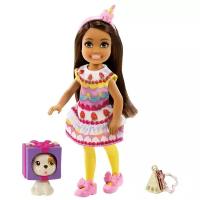 Кукла Barbie Челси с питомцем Торт, 14 см, GRP71