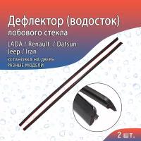 Водосток (дефлектор) лобового стекла на дверь Рено Логан 2009-н. в. / Лада Гранта 2011-н. в. / Рено Дастер 2010-н. в