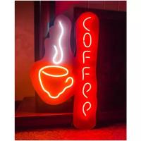 Вывеска светодиодная неоновая Coffee, 60х30 см