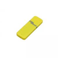 Промо флешка пластиковая с оригинальным колпачком (64 Гб / GB USB 2.0 Желтый/Yellow 004 Необычная простая доступная по низкой цене с гарантией)