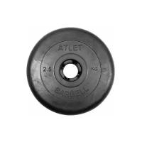 Диск MB Barbell ATLET обрезиненный черный d-31 2,5кг