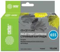Картридж струйный CACTUS (CS-CZ112AE) для HP Deskjet I3525/5525/4515/4525, желтый, 14,6 мл