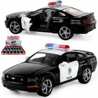 Металлическая машинка игрушка 1:38 2006 Ford Mustang GT Police (Форд Мустанг Полицейский) инерционная / Черный