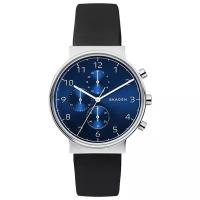 Наручные часы SKAGEN Leather, черный