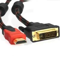 Кабель «B&P» HDMI to DVI-D (19M -25M) 1.5м фильтр, цвет черно-красный