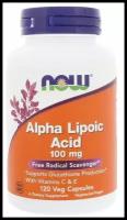 Капсулы NOW Alpha Lipoic Acid with Vitamins C and E, 160 г, 100 мг, 120 шт