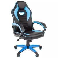 Компьютерное кресло Chairman GAME 16 игровое, обивка: текстиль/искусственная кожа, цвет: черный/голубой