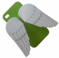 Чехол для iPhone 4/4s силиконовый "Крылья ангела" <зеленый>