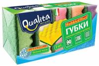 Губка Qualita Bubble Effect, разноцветный, 5 шт