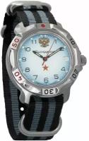 Мужские наручные часы Восток Командирские 811323-black-grey, нейлон, серый/черный