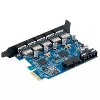 Контроллер PCI-E Orico на USB-A 3.0 PVU3-5O2I, черный (ORICO-PVU3-5O2I)