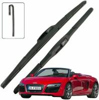 Дворники Audi R8 (1) 42 / ауди Р8 42 открытый кузов рест. 2012 / 2013 / 2014 / 2015 / 2016 Щетки стеклоочистителя гибридные ОЕМ для автомобиля LYNXauto к-т 2шт., 600мм-500м