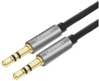 Кабель UGREEN AV119 10733 AUX 3.5mm (M) to AUX 3.5mm (M), силиконовый, 1m, Black