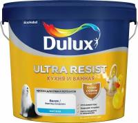 Краска латексная Dulux Ultra Resist Кухня и ванная полуматовая бесцветный 4.5 л 6.5 кг